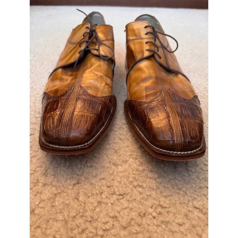Belvedere Florence Genuine Crocodile Leather Italian Dress Shoes Sz 13 M